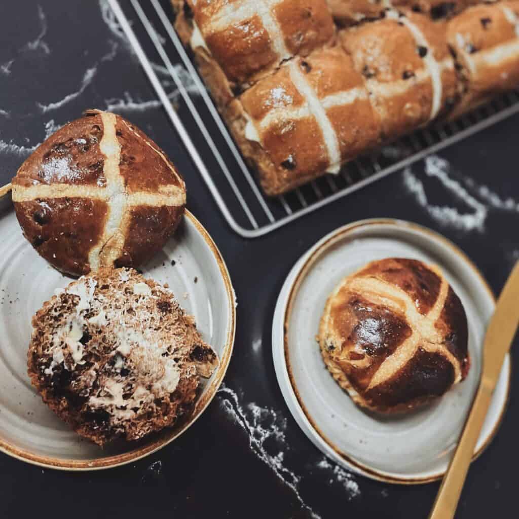 La Levain Chocolate Hot Cross Buns