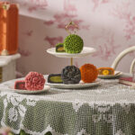 La Levain Momoyama Cantonese mooncakes in matcha green, pink, orange and charcoal black skins, Mid-Autumn Singapore
